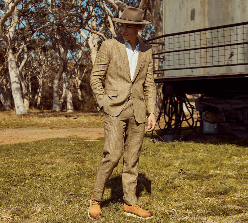 EVERAU® Men Boots Leather Lace Up Casual Shoes Kaarlo EVERAU