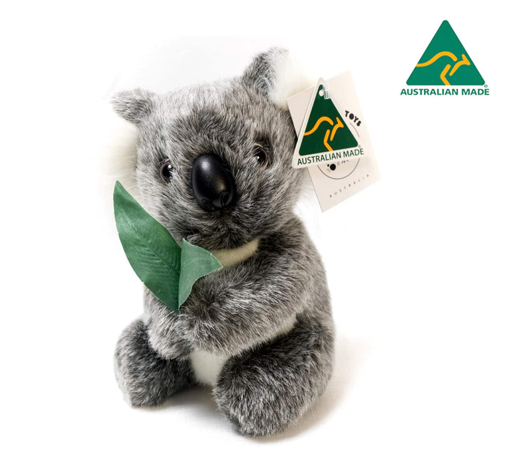 Aussie Bush Toys® Koala With Gum Leaves 8" Lilly Australian Make Aussie Bush Toys