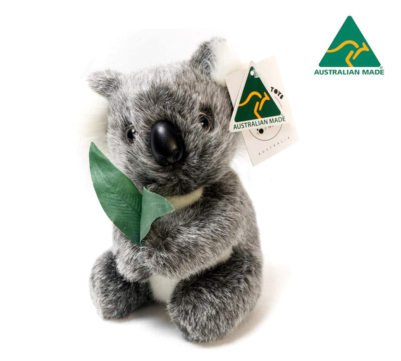 Aussie Bush Toys® Koala With Gum Leaves 8" Lilly Australian Make Aussie Bush Toys