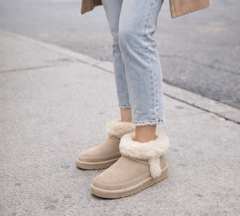 AUSTRALIAN SHEPHERD® UGG Boots Women Sheepskin Wool Trim Ankle Frovia UGG AUSTRALIAN SHEPHERD