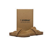 EVERAU® Double Adjustable Strap Embossed Slip-on Summer Flat Clog Slides Skyler