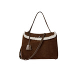 AUSTRALIAN SHEPHERD® Women Fluffy Wool Adjustable Strap Over Shoulder Tote Bag Duwel UGG AUSTRALIAN SHEPHERD