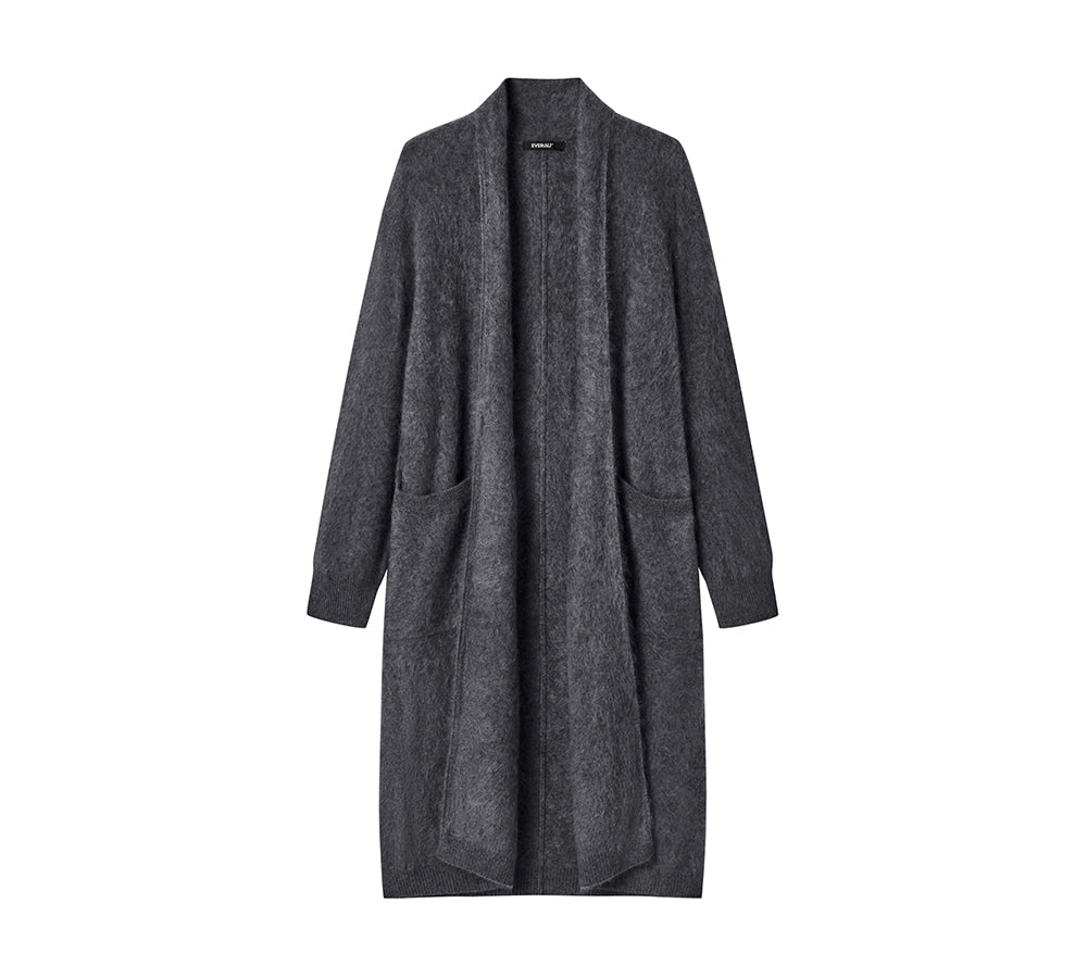 EVERAU® Women Cashmere Blend Wool Long Cardigan Grumo Coat EVERAU
