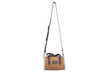 Women Sheepskin Wool Small Hand Carry Shoulder Strap Zip Barrell Bag