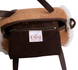 Women Sheepskin Wool Medium Hand Carry Zip Barrel Bag