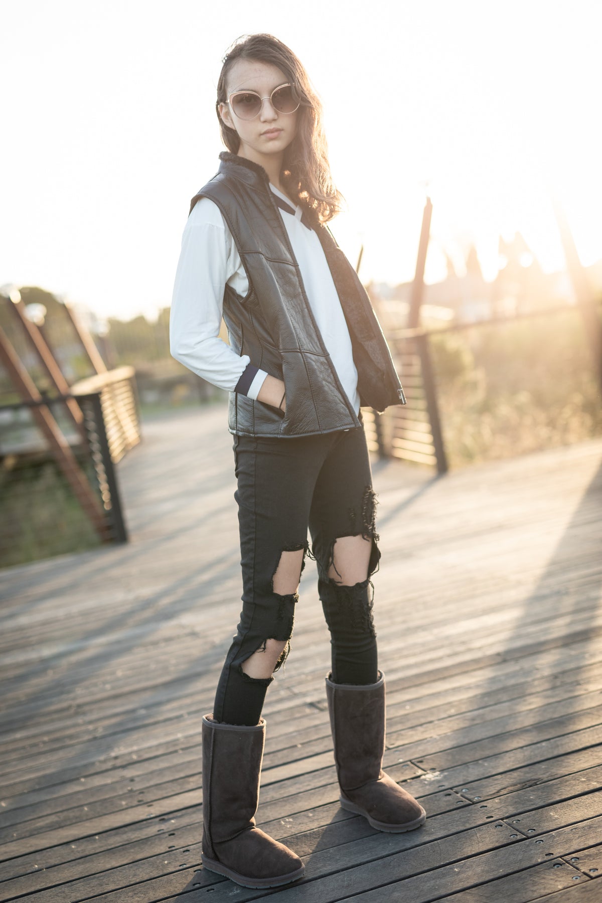 Women Australian  Nappa Leather Vest