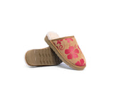 EVERAU® UGG Slippers Sheepskin Wool Red Floral Print Suede Cruz EU40