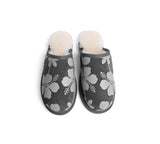 EVERAU® UGG Slippers Sheepskin Wool Grey Floral Print Suede Cruz EU39