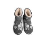 EVERAU® UGG Boots Sheepskin Wool Grey Floral Print Mini Classic Suede EU41