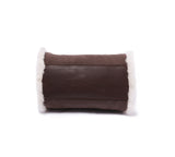 Women Sheepskin Wool Small Hand Carry Zip Barrell Bag