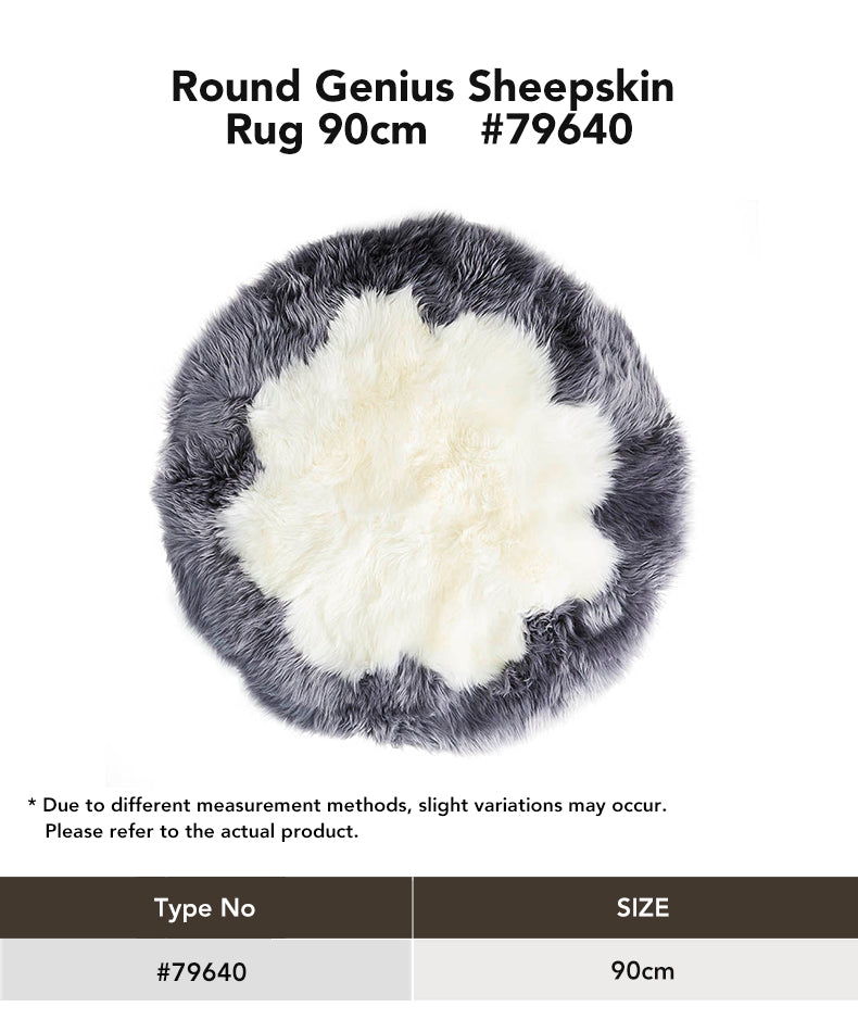 Genius Australian  Round Carpet Flower Rug 90cm size chart