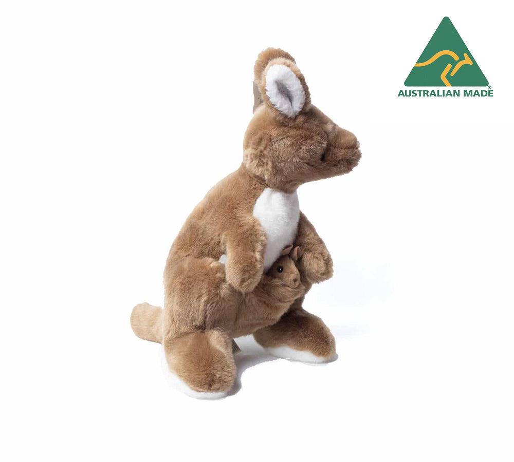 Australian Made Stuffed Animal Toys Kangaroo 19" Soft Toy Aussie Bush Toys