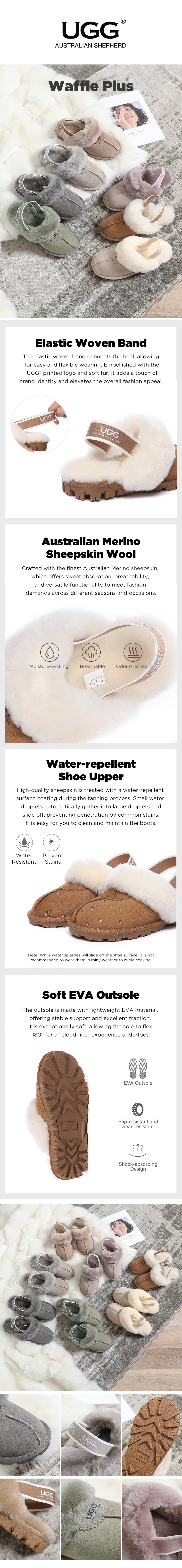 AUSTRALIAN SHEPHERD® UGG Slippers Waffle Plus