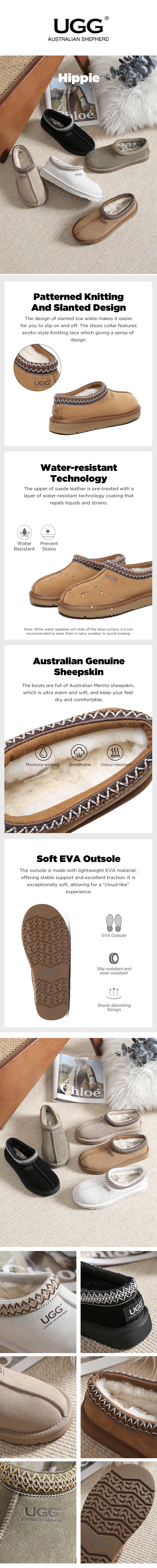 AUSTRALIAN SHEPHERD® UGG Slippers Tazzy Hippie