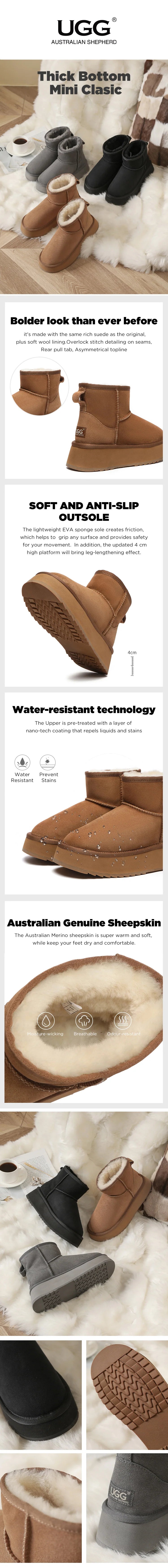 AUSTRALIAN SHEPHERD® UGG Boots Platform Thick Bottom Mini Classic