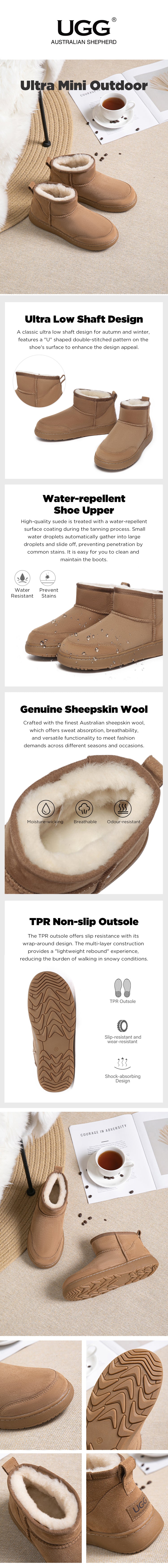 AUSTRALIAN SHEPHERD® UGG Boots Unsex Ultra Mini Outdoor