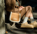 AUSTRALIAN SHEPHERD® Women Fluffy Wool Adjustable Strap Over Shoulder Messenger Bag UGG AUSTRALIAN SHEPHERD