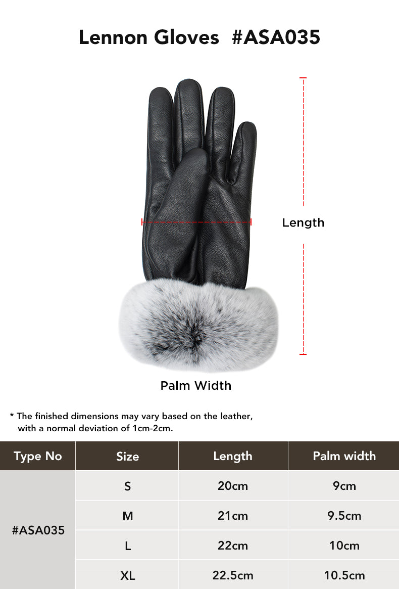 UGG AUSTRALIAN SHEPHERD® Ladies Gloves Leather Fluffy Lennon Gloves size chart