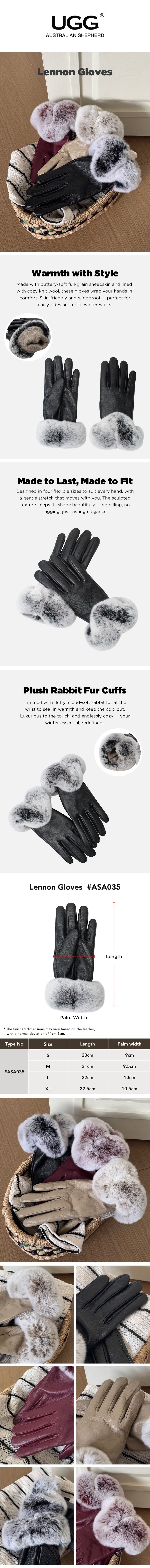 UGG AUSTRALIAN SHEPHERD® Ladies Gloves Leather Fluffy Lennon Gloves
