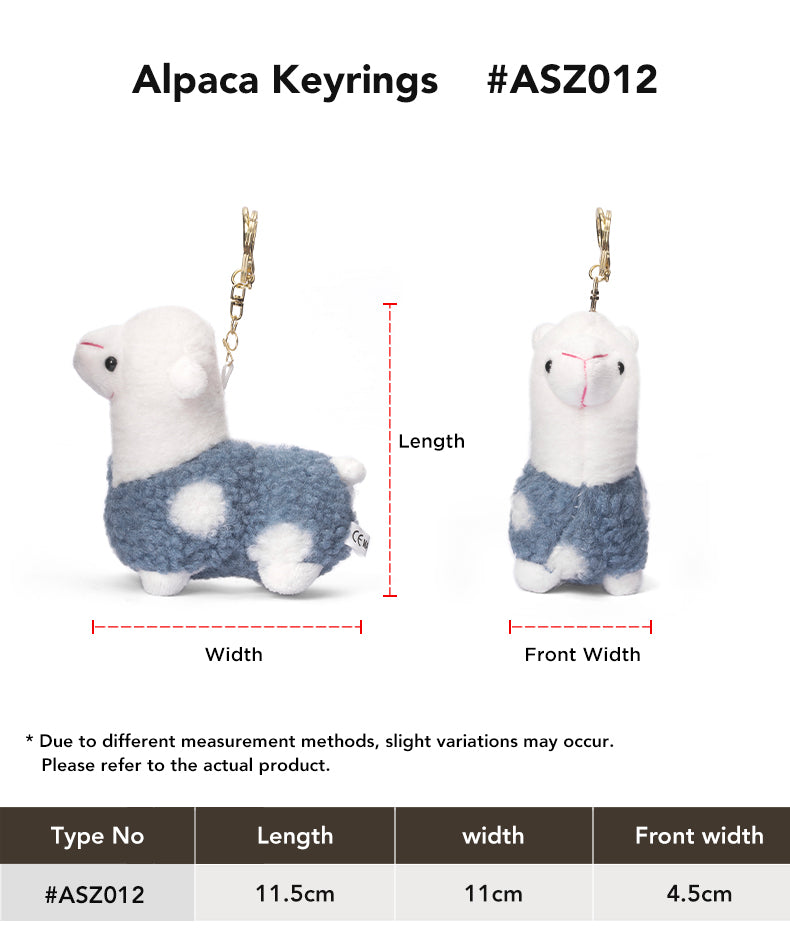 AUSTRALIAN SHEPHERD® Cute Plush Alpaca Keyring size chart