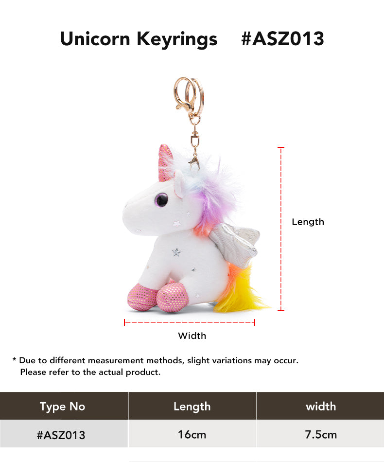 AUSTRALIAN SHEPHERD® Cute Plush Unicorn Keyring size chart