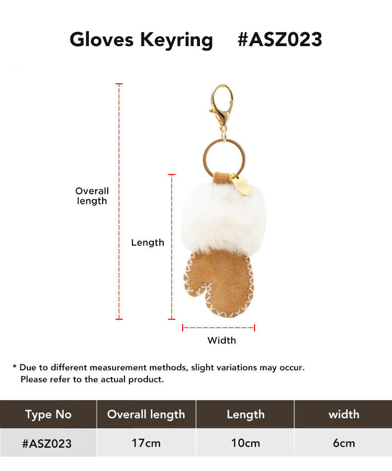 AUSTRALIAN SHEPHERD® UGG Glove Fluffy  Keyring size chart