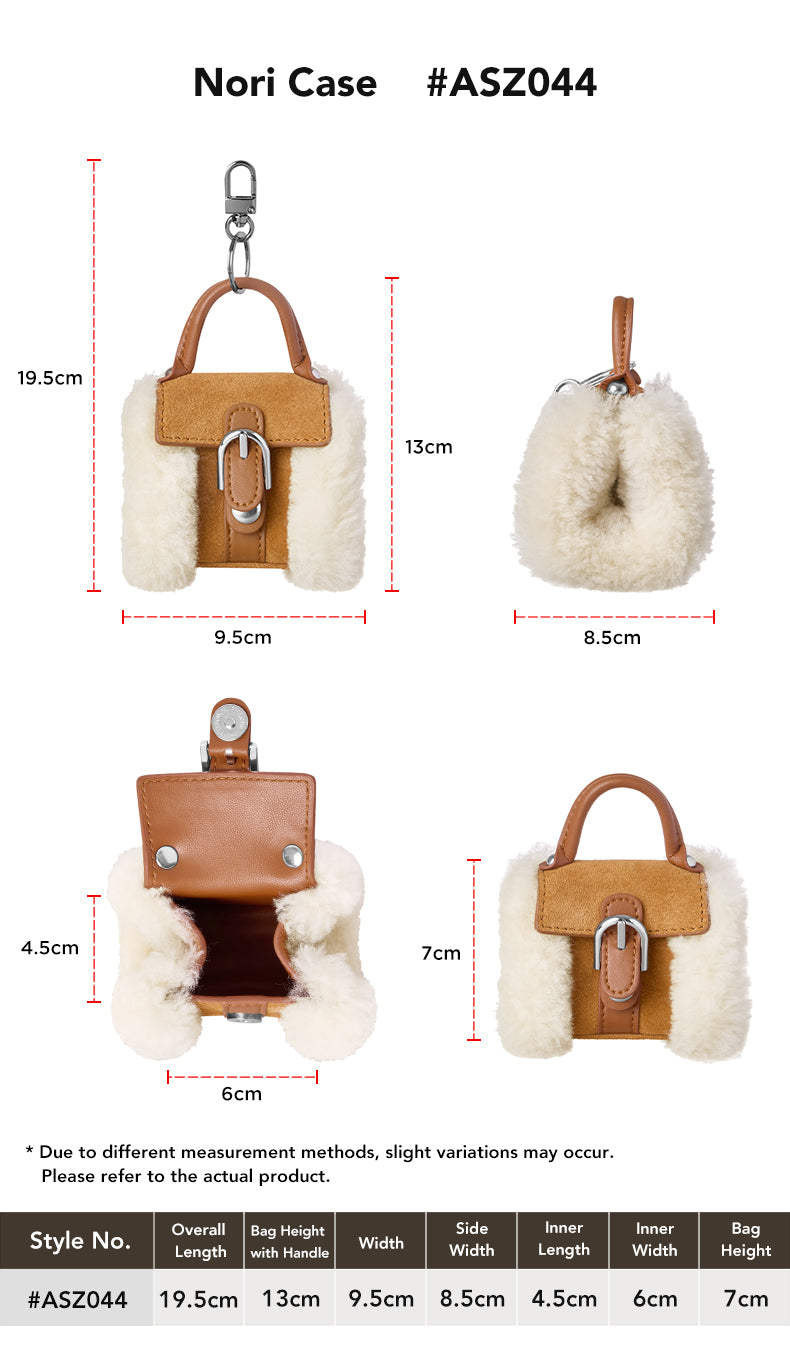 AUSTRALIAN SHEPHERD® Fluffy Bag Charm Mini Case Nori size chart