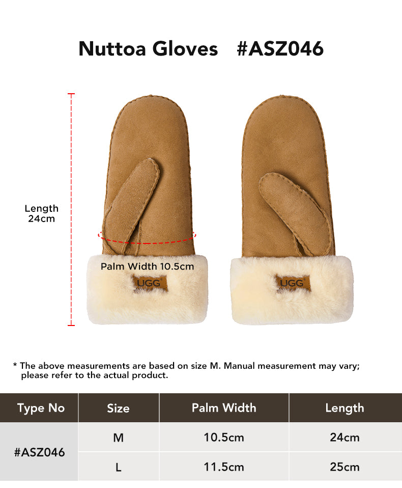 AUSTRALIAN SHEPHERD® Fluffy  Mittens Nuttoa size chart