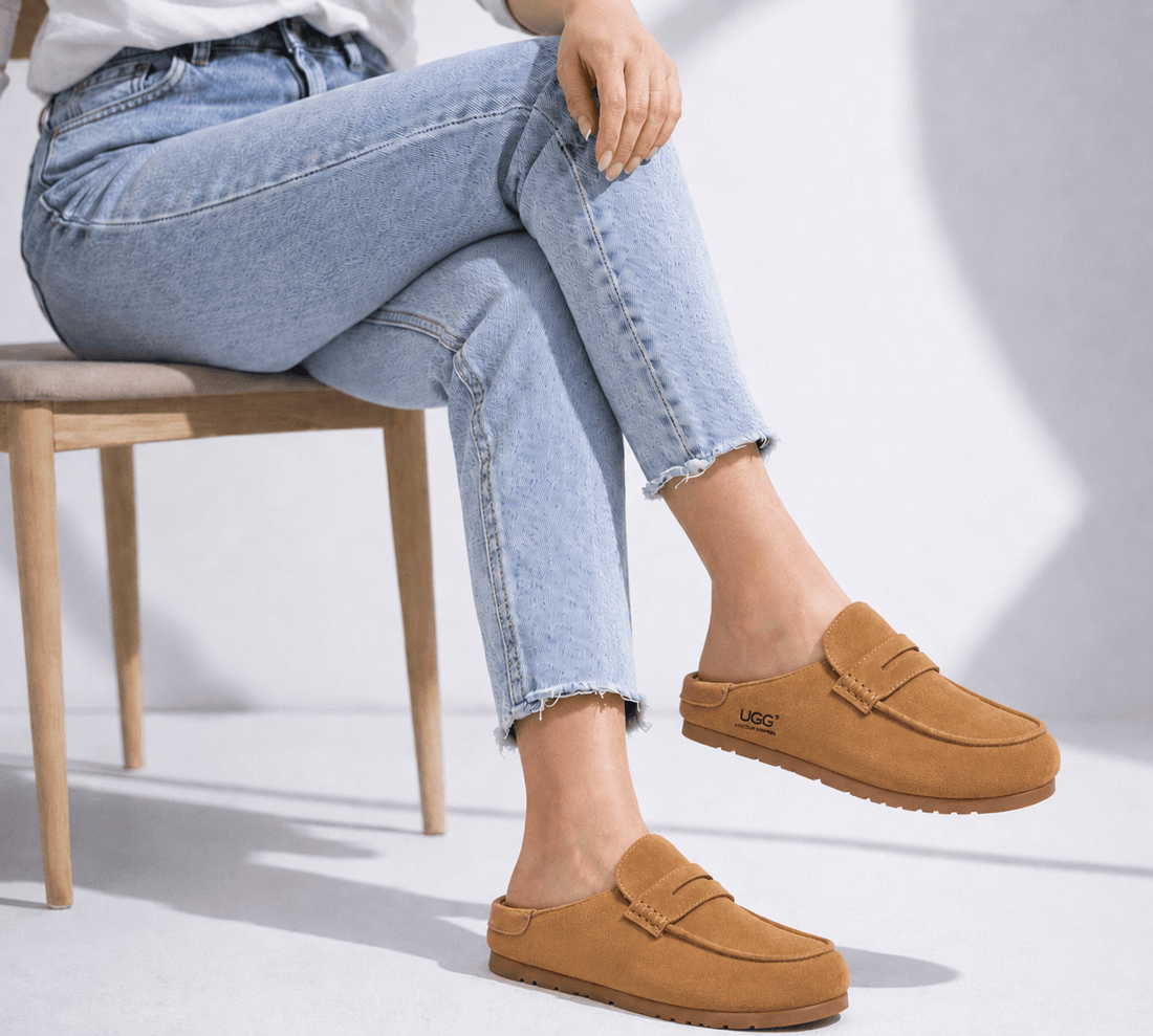AUSTRALIAN SHEPHERD® Unisex Slip-On Suede Loafers Casten UGG AUSTRALIAN SHEPHERD