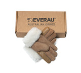 EVERAU® Fluffy Sheepskin Wool Adjustable Strap Buckle Gloves Shea