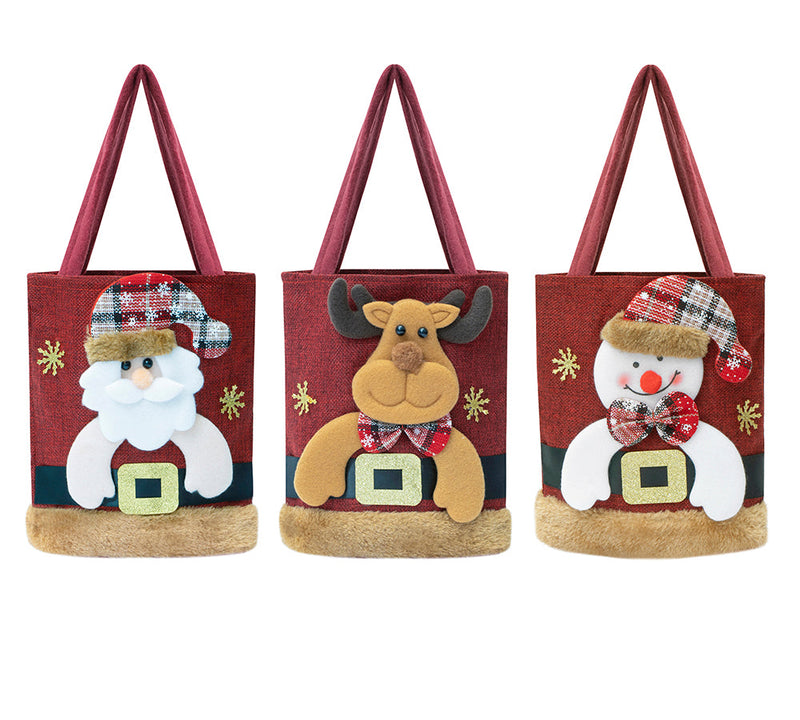 🎁 EVERAU® Christmas Reindeer Snowman Santa Tote Bag Berry (100% off) EVERAU
