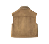 EVERAU® Fluffy Sheepskin Wool Sleeveless Vest Warda