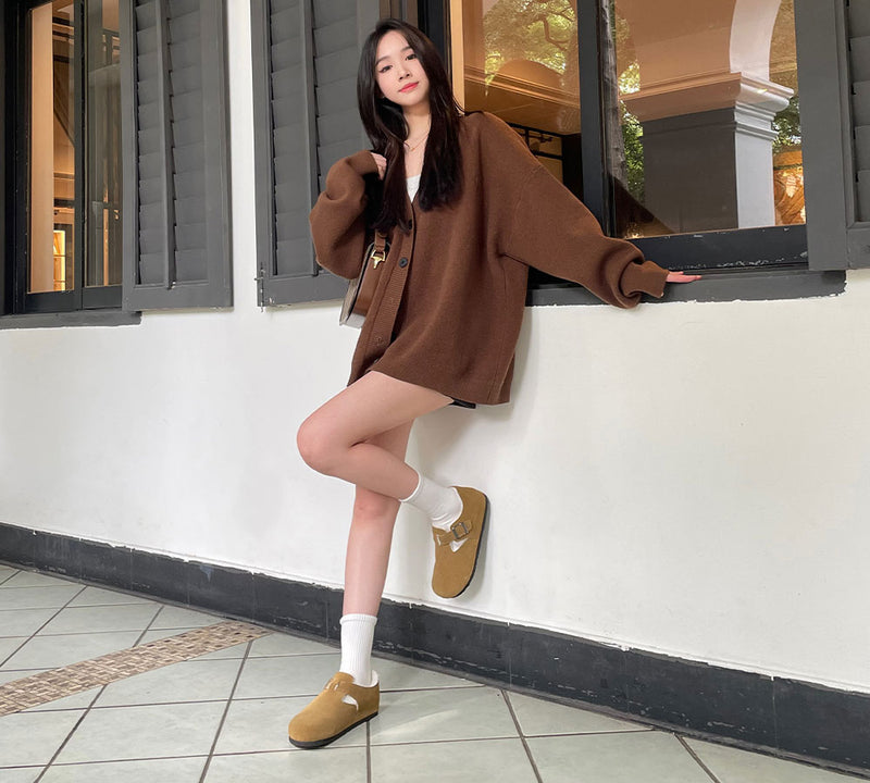 EVERAU® Adjustable Buckled Straps Suede Flat Clog Slippers Marla