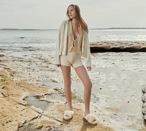 EVERAU® UGG Women Crossover Fluffy Slides Leanna