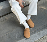 EVERAU® UGG Slippers Sheepskin Wool Adjustable Strap Clog Hazco EVERAU