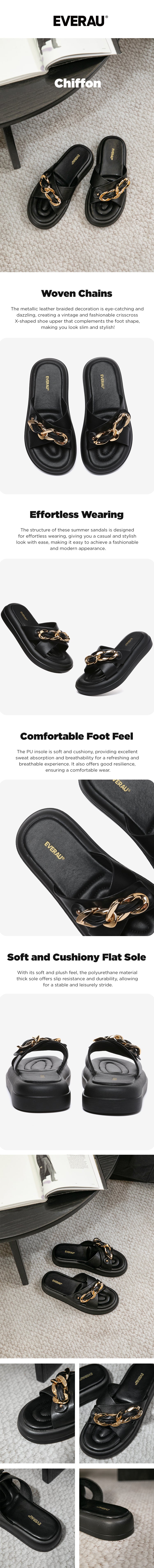 EVERAU® Women Slides Platform Chiffon