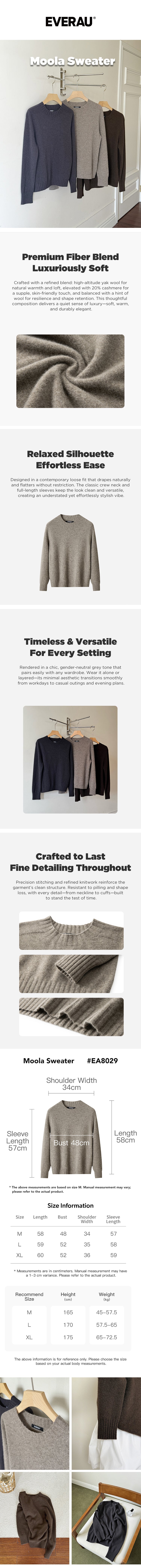 EVERAU® Yak Wool Cashmere Blend Sweater Moola
