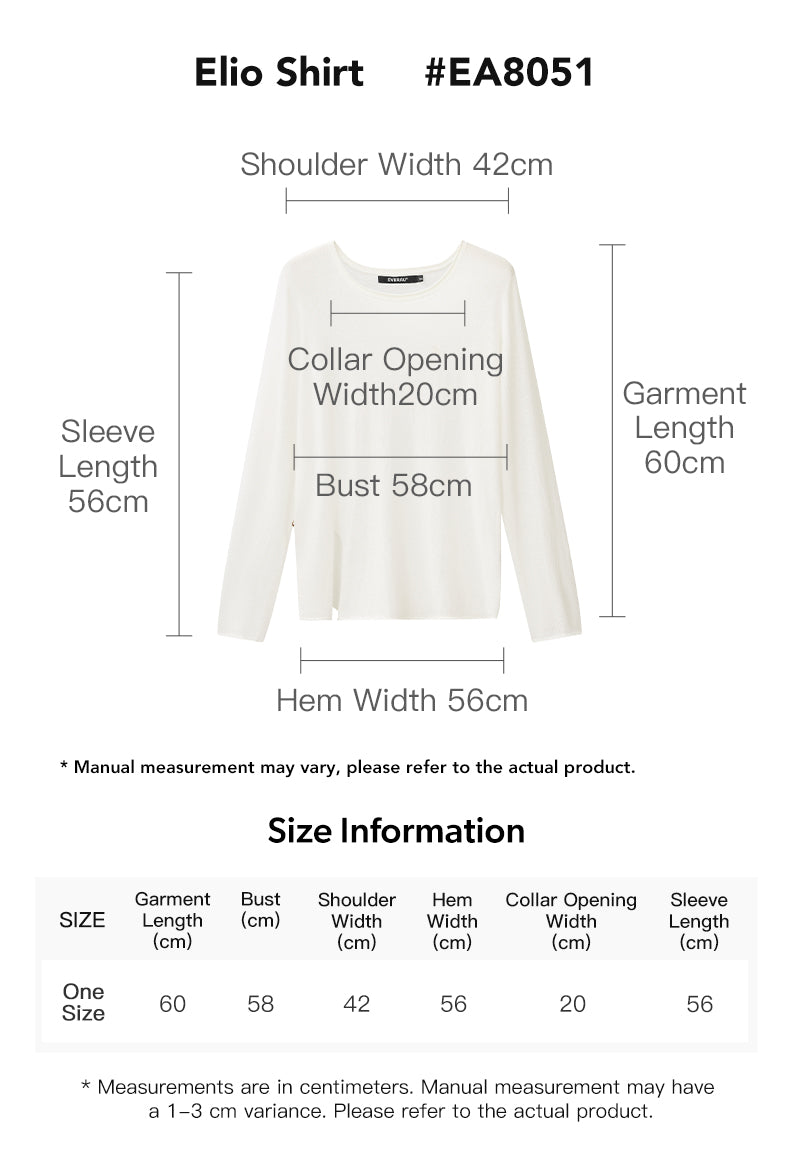 EVERAU® Cotton-Linen Blend Elio Shirt size chart