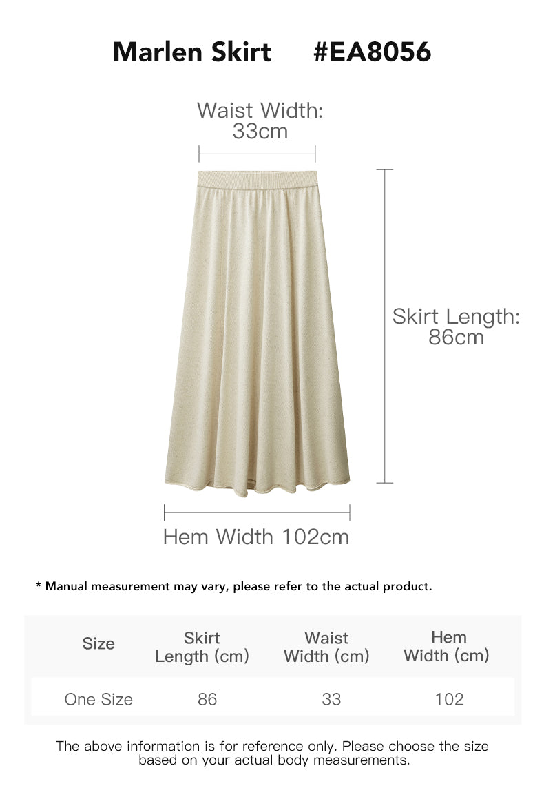 EVERAU® Women Cotton-Blend Skirt Marlen size chart