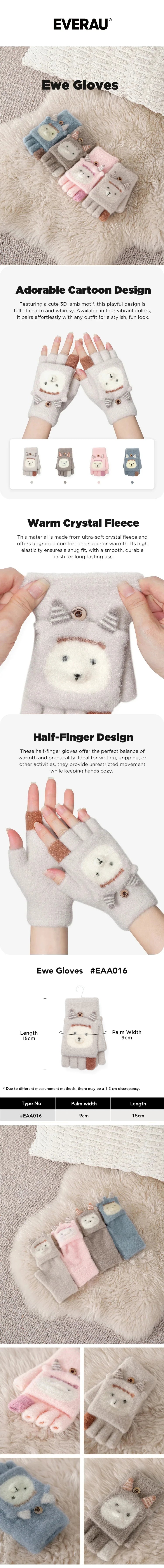 EVERAU® Fingerless Gloves Ewe