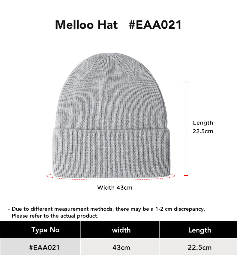 EVERAU® Knit Beanie Melloo size chart