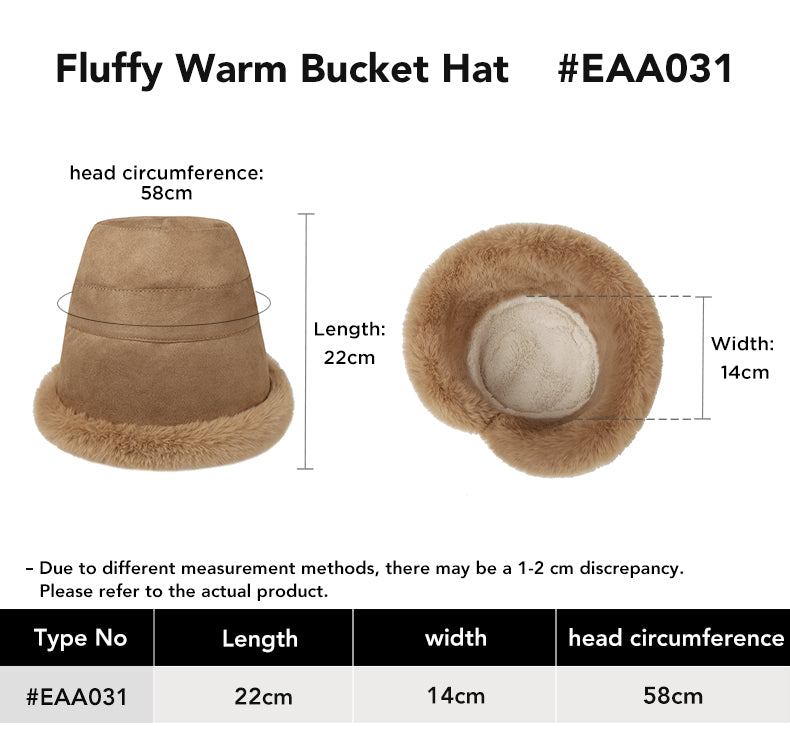 EVERAU® Fluffy Warm Bucket Hat size chart