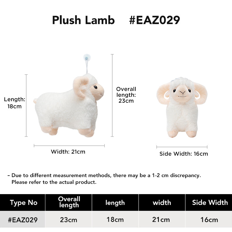 EVERAU® Cute Plush Lamb Toy size chart