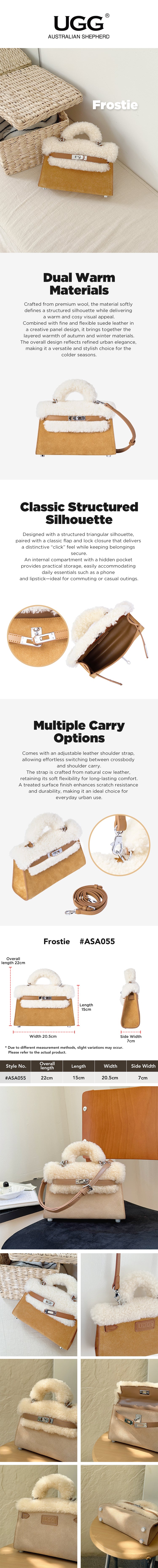 AUSTRALIAN SHEPHERD® Women Fluffy Wool Over Shoulder Bag Frostie