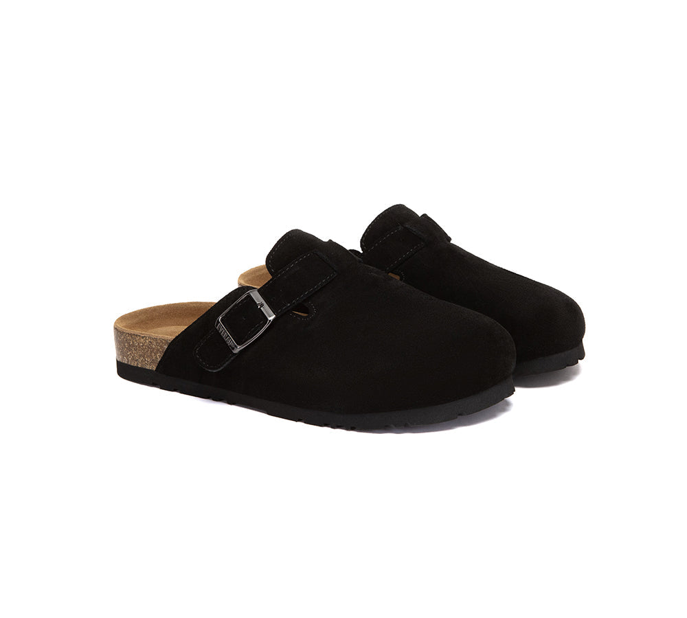 EVERAU® Adjustable Buckled Straps Slip-on Flat Sandal Slides Mason EVERAU