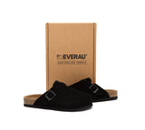EVERAU® Men Adjustable Buckled Straps Slip-on Flat Sandal Slides Large Size Mason EVERAU