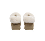 UGG EVERAU® UGG Slippers Women Sheepskin Wool Collar Ankle Platform Gabri