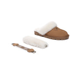 AUSTRALIAN SHEPHERD® UGG Slippers Women Removable Wool Fluffy Strap Slingback Waffle