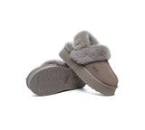 AUSTRALIAN SHEPHERD® UGG Slippers Women Removable Wool Strap Slingback Platform Musa