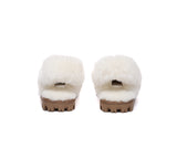 AUSTRALIAN SHEPHERD® UGG Slippers Women Removable Wool Fluffy Strap Slingback Waffle - UGG EXPRESS